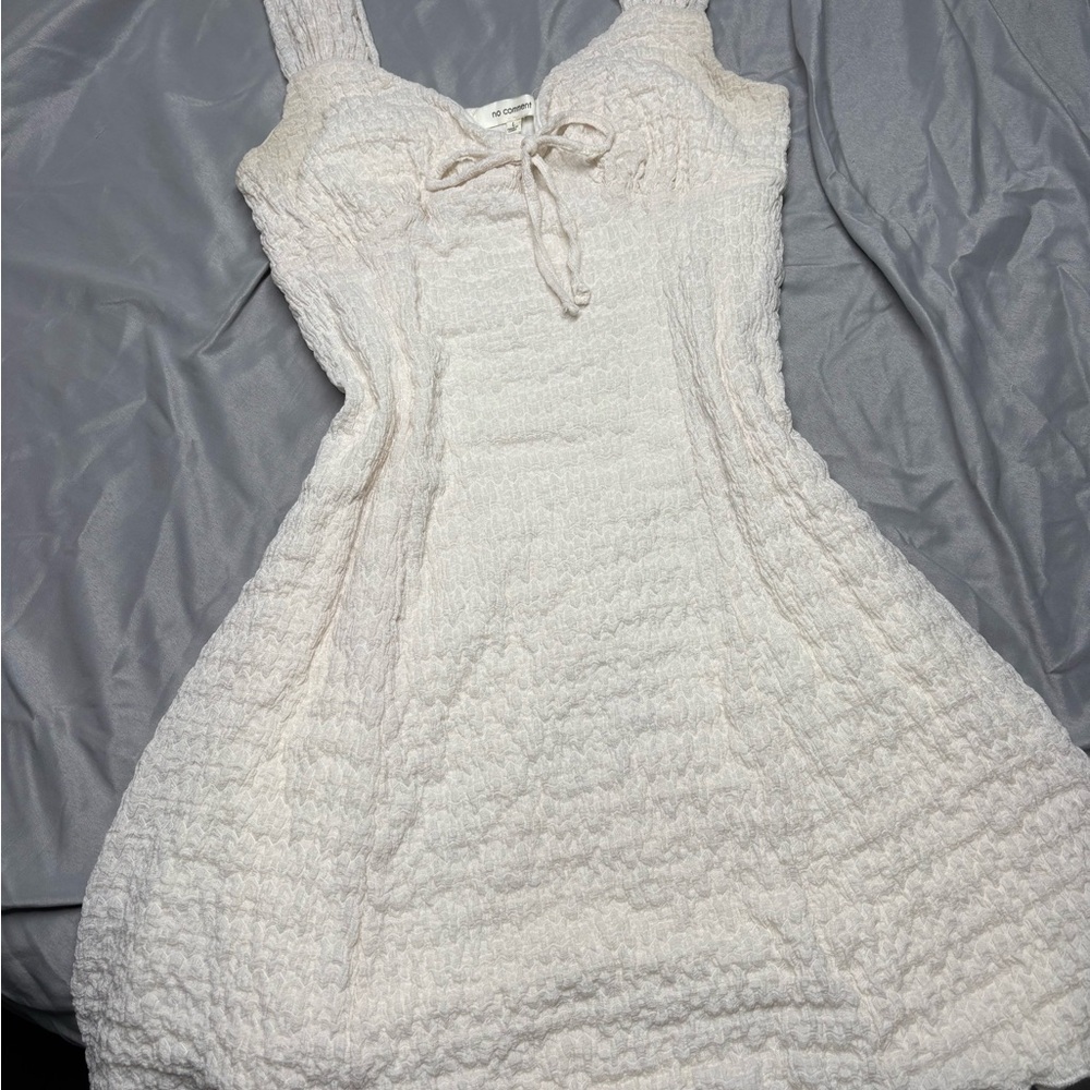 Elegant White Textured Dress